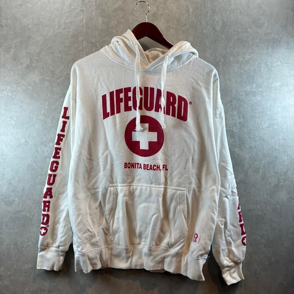 Lifeguard Men's White and Cream Hoodie